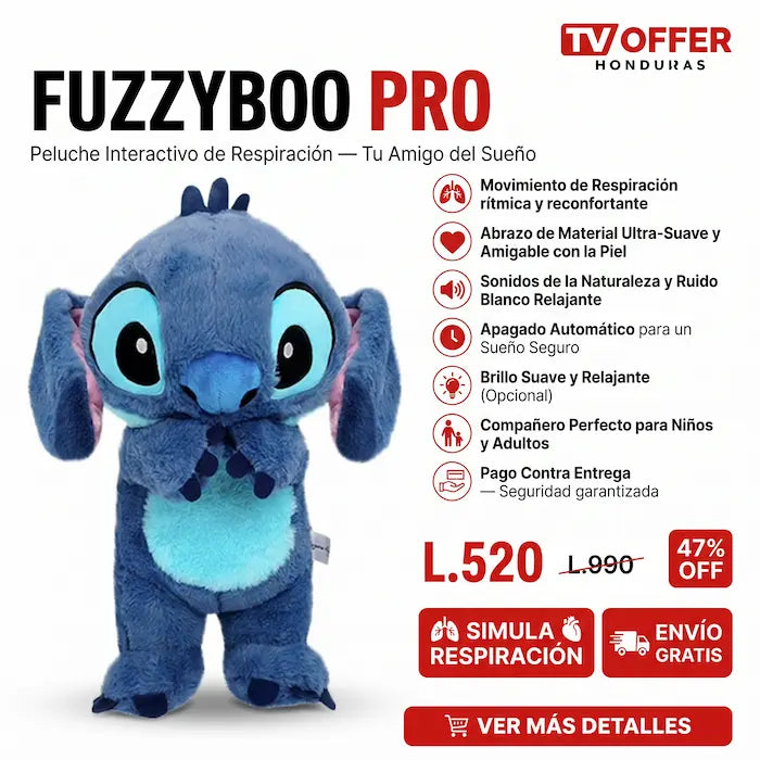 FuzzyBoo Pro — Peluche Interactivo que Respira con Música Suave 🫧 | + Garantía