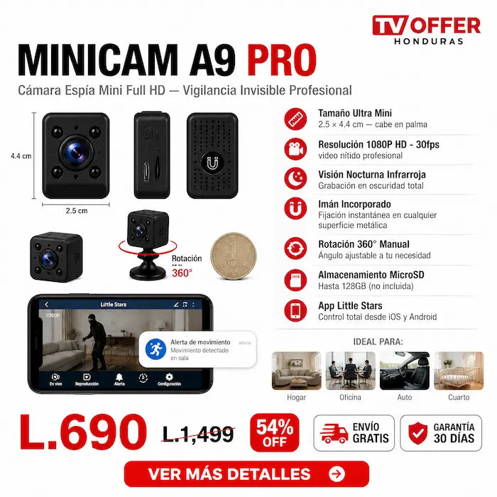 MiniCam A9 — Cámara Espía Mini Full HD 📷 | + Garantia