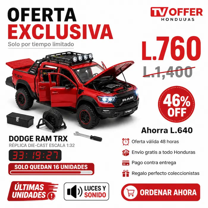 DiecastRam TRX — Réplica Dodge Ram Metal Die-Cast Escala 1:32 🚛 | + Garantía
