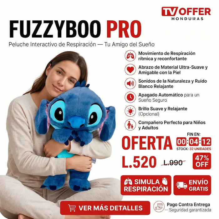FuzzyBoo Pro — Peluche Interactivo que Respira con Música Suave 🫧 | + Garantía