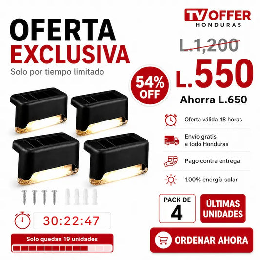 SolarPack 4 — Pack de 4 Lámparas Solares LED Decorativas Exterior ☀️ | + Garantía