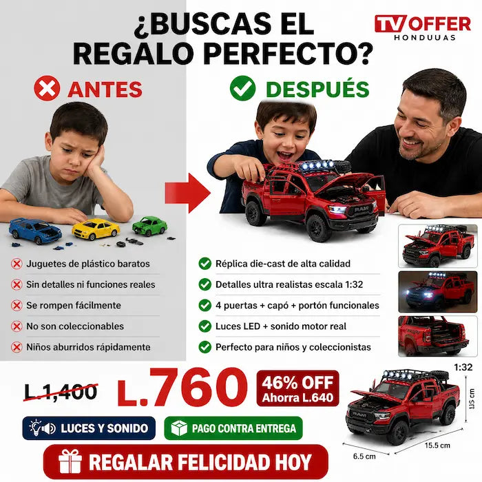 DiecastRam TRX — Réplica Dodge Ram Metal Die-Cast Escala 1:32 🚛 | + Garantía