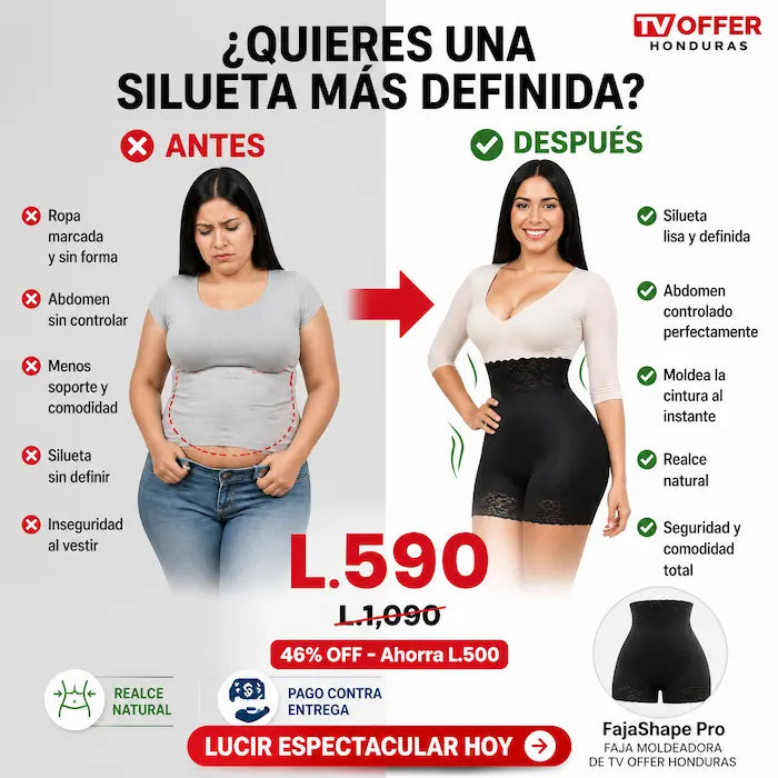 FajaShape Pro — Faja Moldeadora con Realce y Control Abdomen 💃 | + Garantía