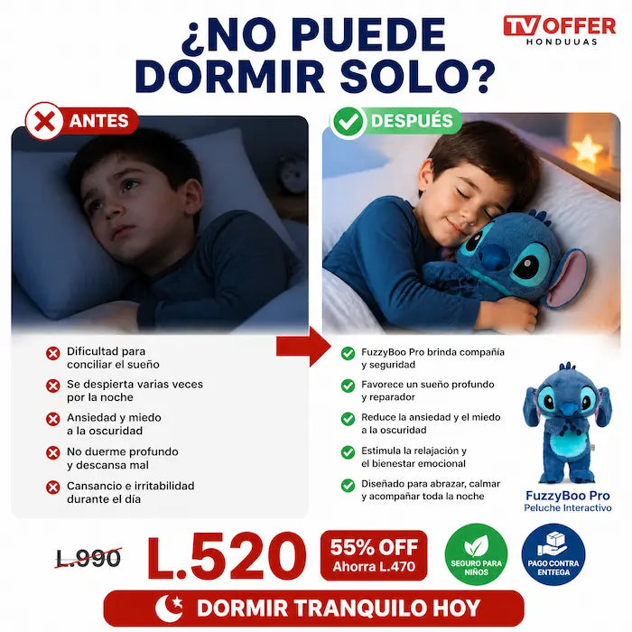 FuzzyBoo Pro — Peluche Interactivo que Respira con Música Suave 🫧 | + Garantía