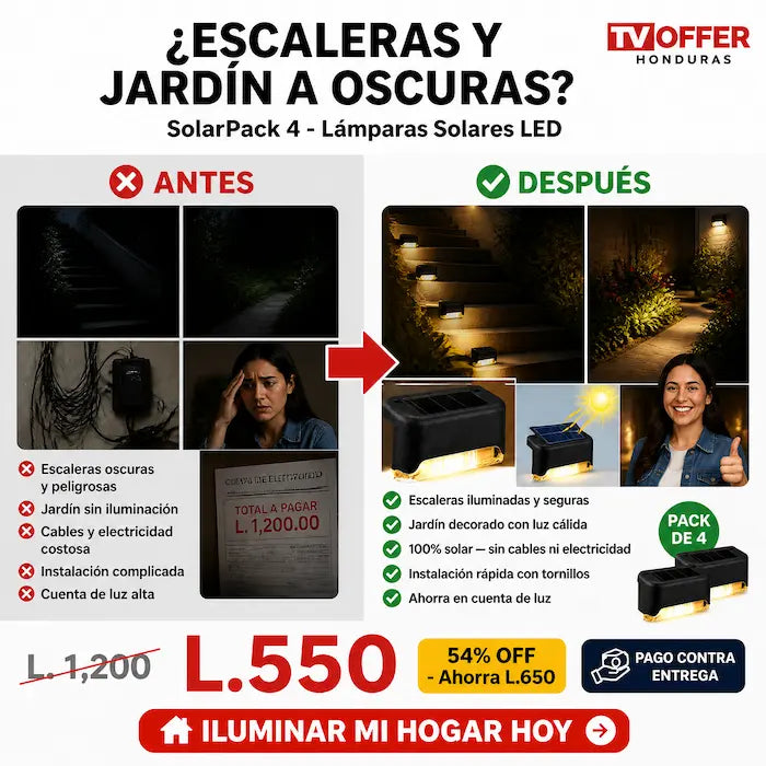 SolarPack 4 — Pack de 4 Lámparas Solares LED Decorativas Exterior ☀️ | + Garantía