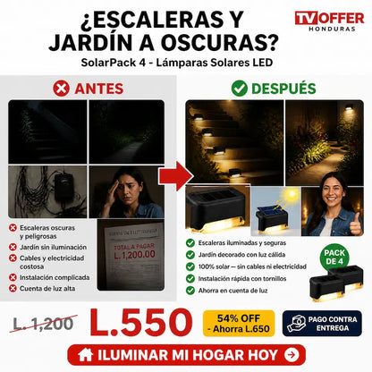 SolarPack 4 — Pack de 4 Lámparas Solares LED Decorativas Exterior ☀️ | + Garantía