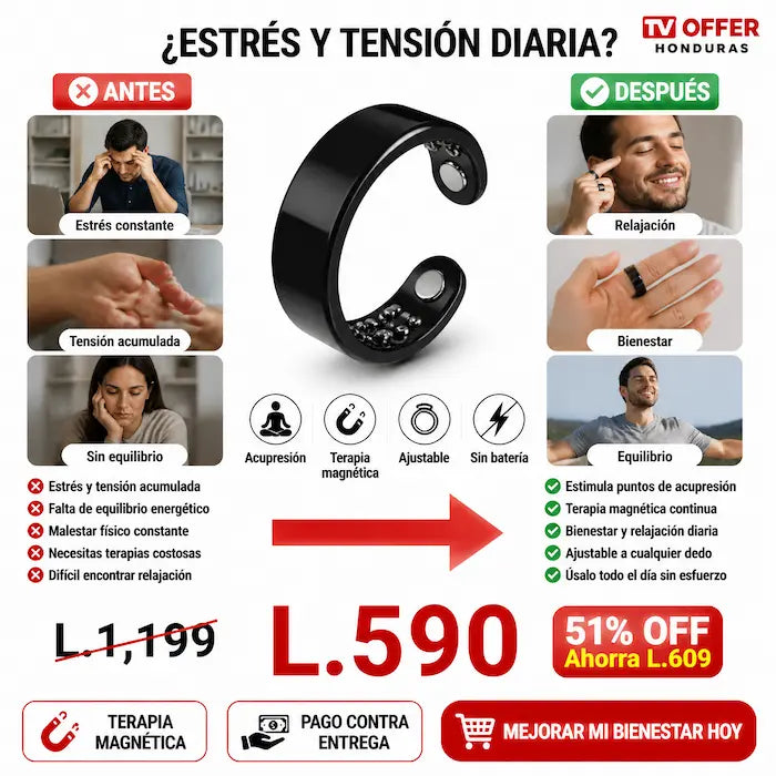 ZenRing Pro — Anillo de Acupresión y Terapia Magnética 🧲 | + Garantía
