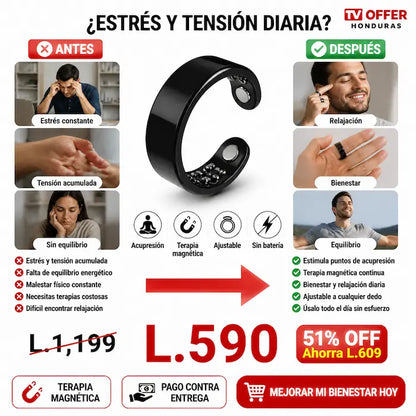 ZenRing Pro — Anillo de Acupresión y Terapia Magnética 🧲 | + Garantía