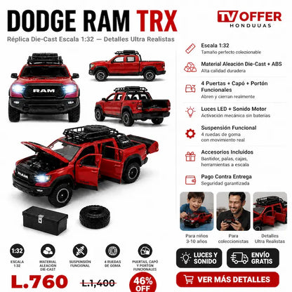 DiecastRam TRX — Réplica Dodge Ram Metal Die-Cast Escala 1:32 🚛 | + Garantía