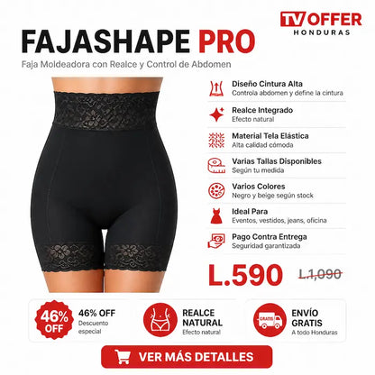 FajaShape Pro — Faja Moldeadora con Realce y Control Abdomen 💃 | + Garantía