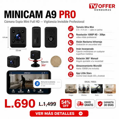 MiniCam A9 — Cámara Espía Mini Full HD 📷 | + Garantia