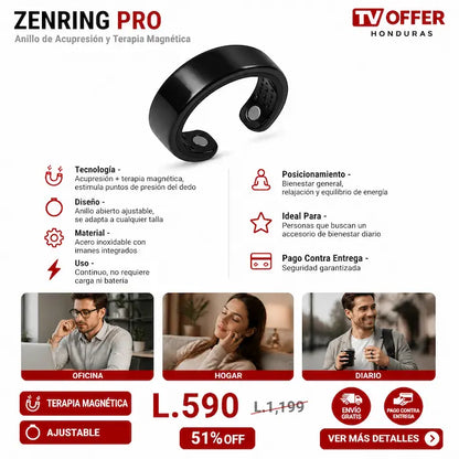 ZenRing Pro — Anillo de Acupresión y Terapia Magnética 🧲 | + Garantía